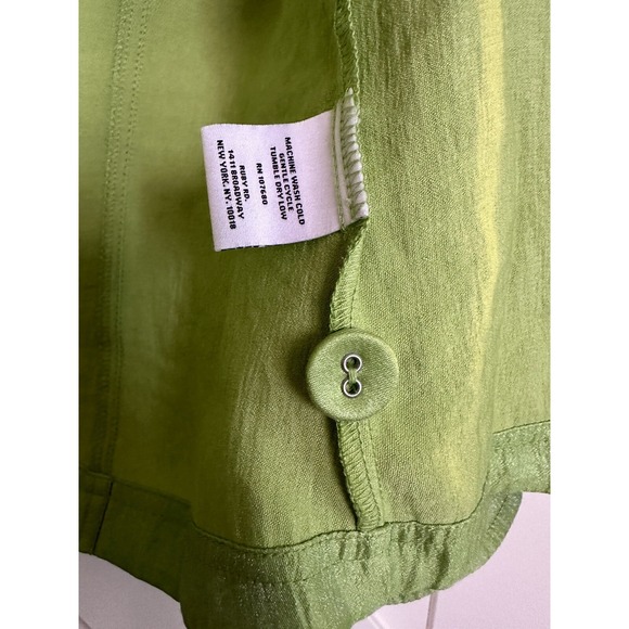 Ruby Rd Petite Button Up Women's Blazer Lime Green Metallic Size 8P‎ - Picture 7 of 7